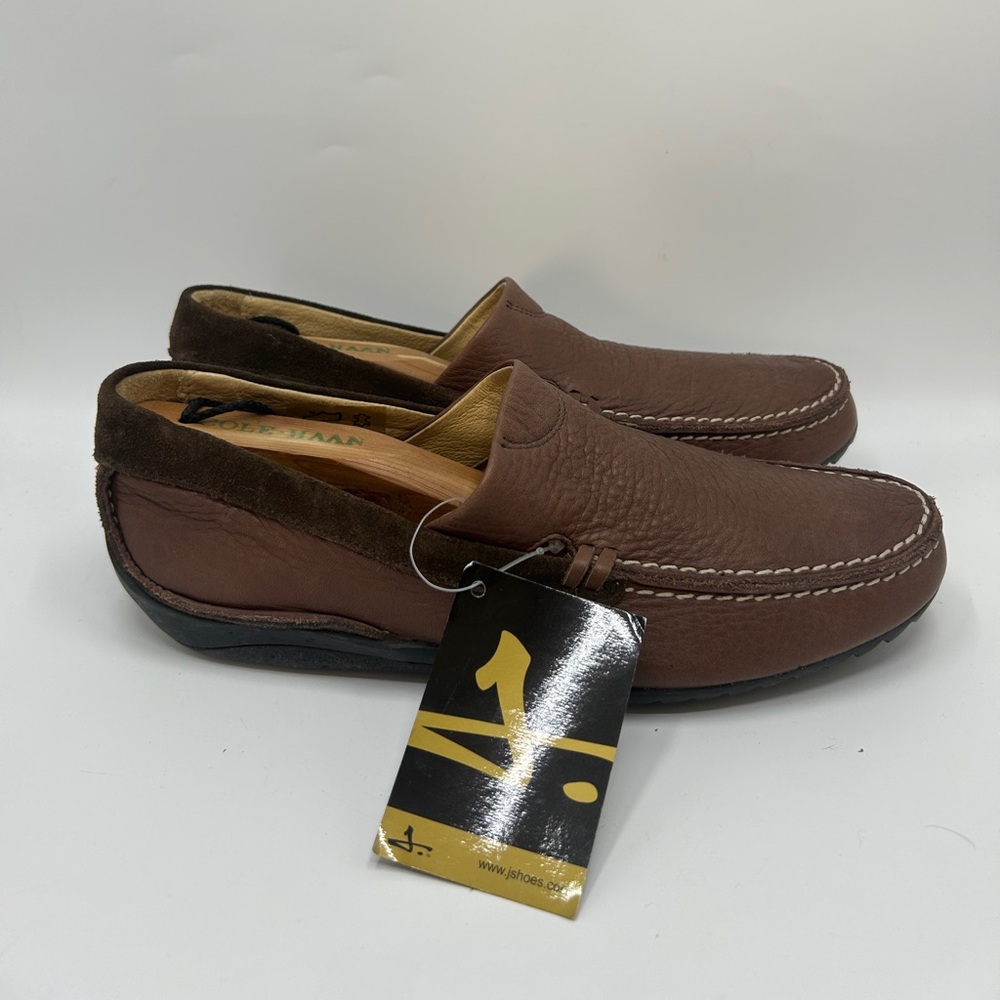 J Shoes Brown Leather Loafers Size 8.5 Men